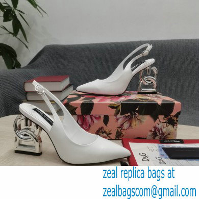 Dolce  &  Gabbana Heel 10.5cm Slingbacks White with DG Heel 2022